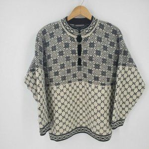 NORWEGIAN DESIGN Classic Wool Pullover Sweater Pewter Nordic Size S